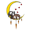 Lapins mignons sur la lune