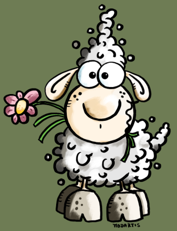 Adorable Mouton Gourmand - Fleur et Humour