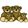 Teddy family dad mom kids