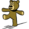 Teddybär Seiltanz balancieren