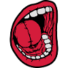 Screaming open mouth