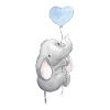 Baby elephant on balloon