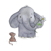 Baby elephant with flower