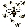 Queen Bee and Court