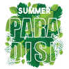 Summer paradise with tropical leaves