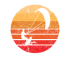 Retro Kiteboarding, Kitesurfer, Sunset