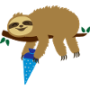 Sloth with sugar bag