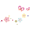 bunte Blümchen mit Schmetterlingen