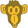 Startled curious funny monkey