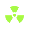 radioactive symbol green