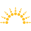 Half-circle circles points Sun logo