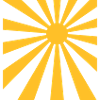 Sun rays rectangle design