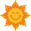 Smiling sun funny face