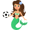 Mermaid with soccer ball