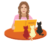 Cats books Librarian library gift