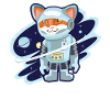 Cats astronaut space star gift