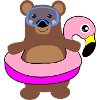 Diver Bear Flamingo