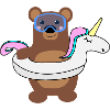 Einhorn Bär Schwimmen