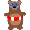 Teddybär Schwimmring Taucherbrille