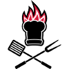Barbecue on fire