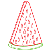 Watermelon Outline Summer Fruity
