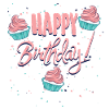 Happy Birthday with cupcakes