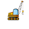 Construction site vehicle crane