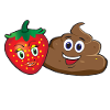 Scheisse mit Erdbeeren