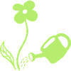 Blumen gießen - line