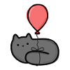 Cat with balloon