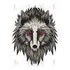 Lone Wolf Illustration Geschenk