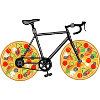 Pizza delivery man pizza cycling racing cyclist