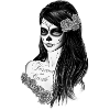 La Catrina schwarz weiß