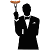 Tuxedo silhouette with hot dog