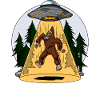 Bigfoot Alien Abduction Fantasy UFO