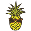 Pineapple with sunglasses
