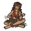 Hula Mädchen mit Ukulele