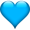 Blaues Gloss-Herz Design