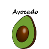 Avocado with a heading