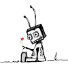 A robot with a flower