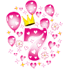 07 7-årsdag Flicka Ballonger Krona Blommor