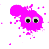 pinker Farbklecks mit Augen