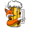 Funny Fox Beer Drinking Party
