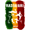 Rastafarian lion on rainbow stripes