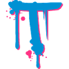 T Graffiti spray drops Farbklex