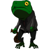 Cartoon comic frog with money