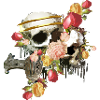 Totenkopf mit Blumen