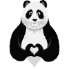 Cute Panda Heart Hand Sign