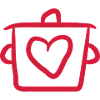 Comic Cartoon saucepan Heart Love