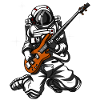 Astronaut Bass Guitar Player Spazio Galaxy Music